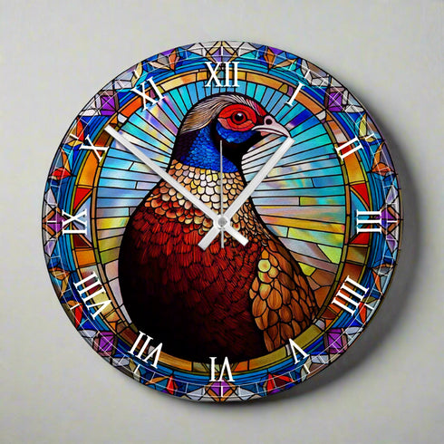 Norman the Pheasant Suncatcher Effect Clock